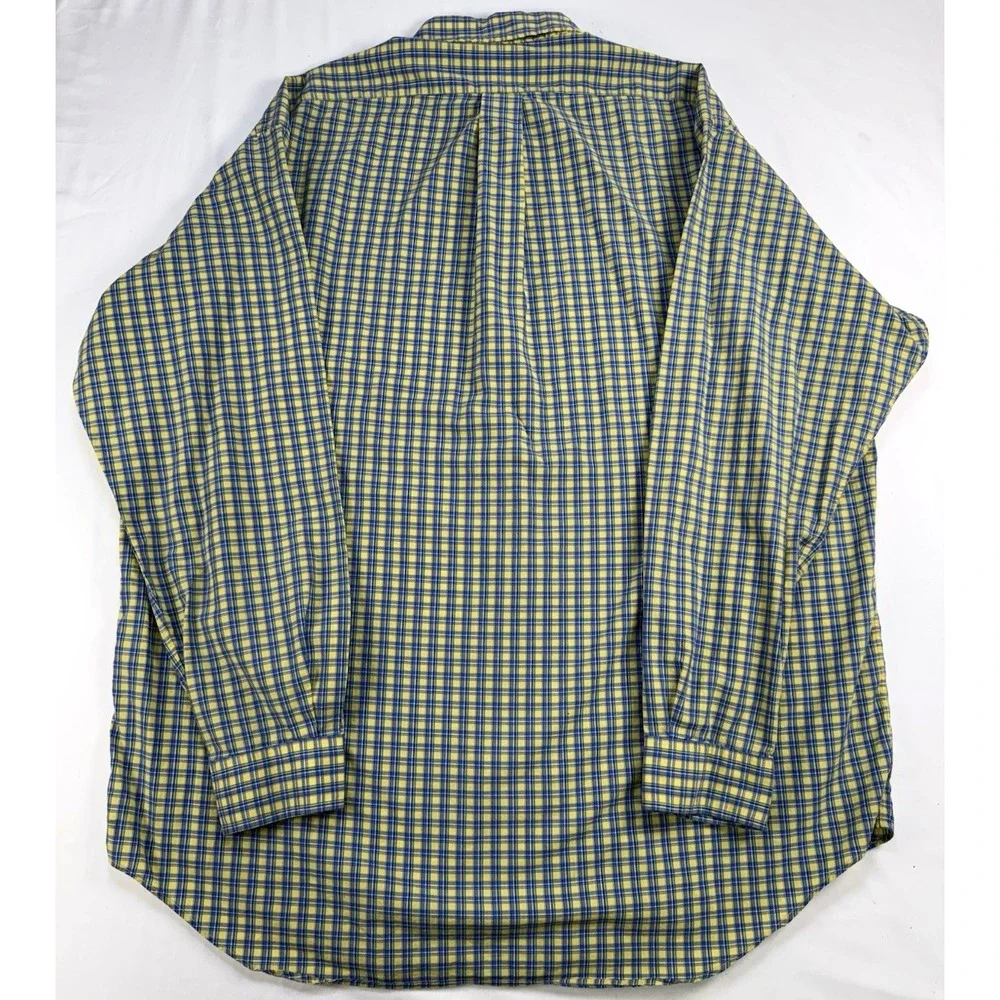 Polo Ralph Lauren Blake Mens‎ Long Sleeve Button Down Sz L Large Yellow Blue